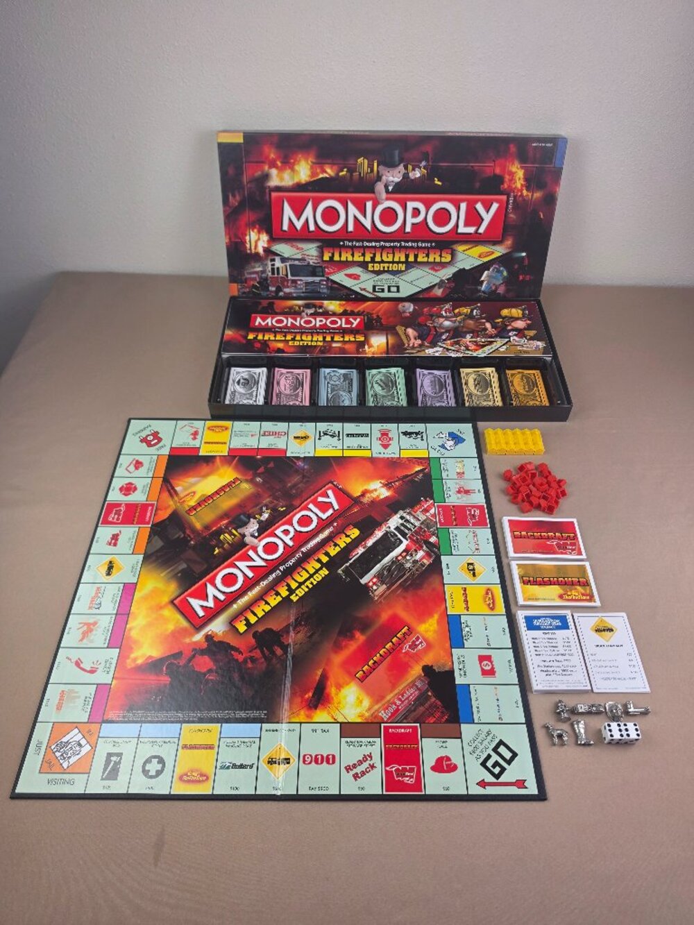 MONOPOLY Firefighters Edition 2009 Complete Board Game usaopoly Hasbro